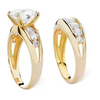 DiamonArt® Womens White Cubic Zirconia 14K Gold Over Silver Bridal Set