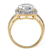 DiamonArt® Womens 1/ CT. T.W. White Cubic Zirconia 14K Gold Over Silver Cocktail Ring