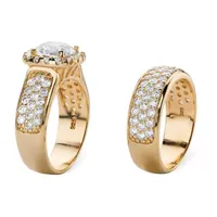 DiamonArt® Womens / CT. T.W. White Cubic Zirconia 14K Gold Over Silver Bridal Set