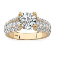 DiamonArt® Womens / CT. T.W. White Cubic Zirconia 14K Gold Over Silver Engagement Ring