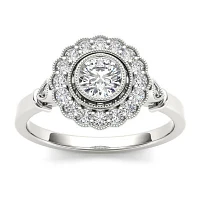 1/2 CT.T.W. Natural Diamond 10K White Gold Engagement Ring