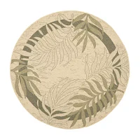 Safavieh Courtyard Collection Wilmer Floral Indoor/Outdoor Round Area Rug