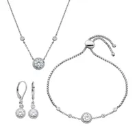 DiamonArt® White Cubic Zirconia Sterling Silver -pc. Jewelry Set