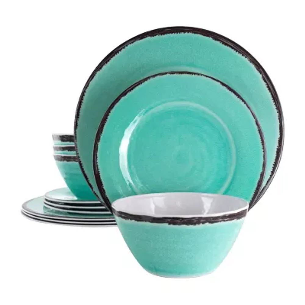 Elama Azul Banquet 12-pc. Melamine Dinnerware Set