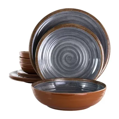 Elama Stone Oak 12-pc. Melamine Dinnerware Set