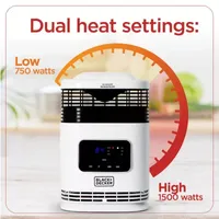 Black+Decker 360° Surround Ceramic Heater with Digital Display and Remote Control