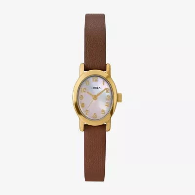 Timex Womens Brown Leather Strap Watch Tw2w82500jt