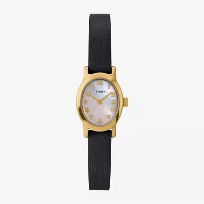 Timex Womens Black Leather Strap Watch Tw2w82600jt