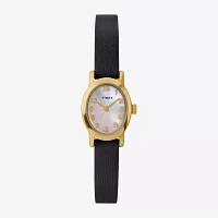Timex Womens Black Leather Strap Watch Tw2w82600jt