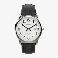 Timex Mens Black Leather Strap Watch Tw2w95400jt