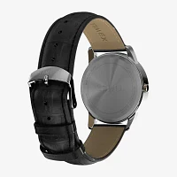 Timex Mens Black Leather Strap Watch Tw2w95400jt