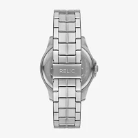 Relic By Fossil Mens Silver Tone Bracelet Watch Zr16046