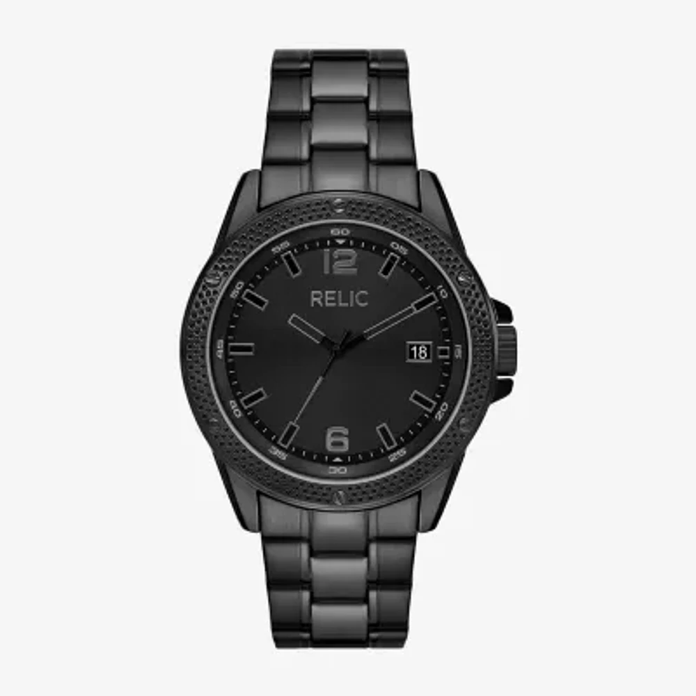 Relic By Fossil Mens Black Bracelet Watch Zr16047