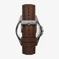 Relic By Fossil Mens Brown Leather Strap Watch Zr16049
