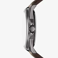 Relic By Fossil Mens Brown Leather Strap Watch Zr16049