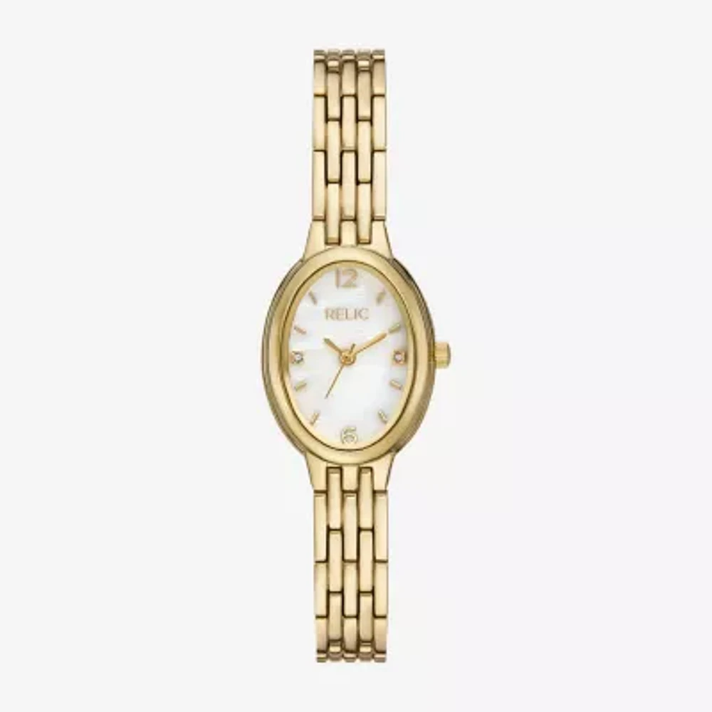 Relic By Fossil Womens Gold Tone Bracelet Watch Zr34664