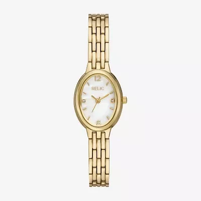 Relic By Fossil Womens Gold Tone Bracelet Watch Zr34664