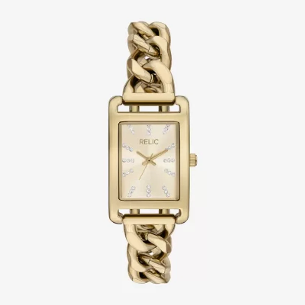 Relic By Fossil Womens Gold Tone Bracelet Watch Zr34669