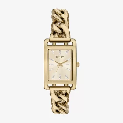 Relic By Fossil Womens Gold Tone Bracelet Watch Zr34669