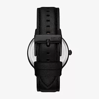 Relic By Fossil Mens Black Leather Strap Watch Zr77340