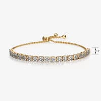 Sparkle Allure Diamond Accent 14K Gold Over Brass 9 Inch Wheat Round Bolo Bracelet