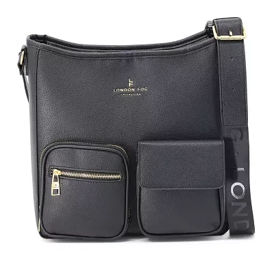London Fog Charlotte Multi Pocket Hobo Bag