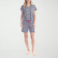 Ocean Pacific Womens Short Sleeve 2-pc. Shorts Pajama Set