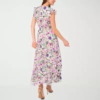 Sam And Jess Womens Short Sleeve Floral Maxi Dress