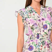 Sam And Jess Womens Short Sleeve Floral Maxi Dress