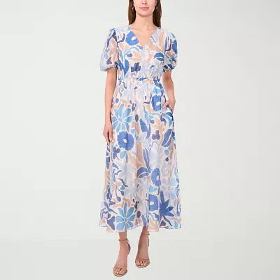 Sam And Jess Womens Short Sleeve Floral Maxi Dress