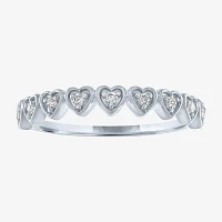 (G-H / Si2-I1) 1/10 CT. T.W. Lab Grown White Diamond 10K Gold Heart Band