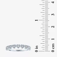 (G-H / Si2-I1) 1/10 CT. T.W. Lab Grown White Diamond 10K Gold Heart Band