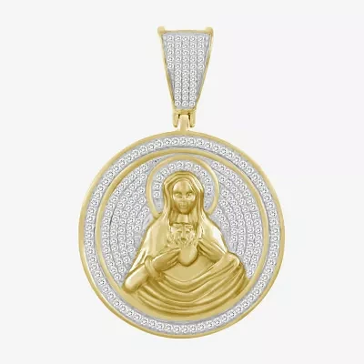 "Immaculate Heart Of Mary" Mens 1/2 CT. T.W. Natural White Diamond 10K Gold Pendants