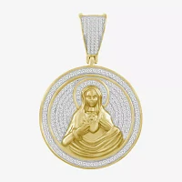 "Immaculate Heart Of Mary" Mens 1/2 CT. T.W. Natural White Diamond 10K Gold Pendants