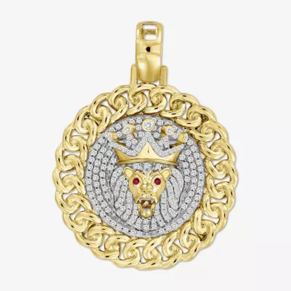 Lion" Mens / CT. T.W. Natural Diamond 10K Gold Pendant