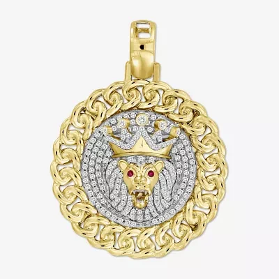 Lion" Mens / CT. T.W. Natural Diamond 10K Gold Pendant