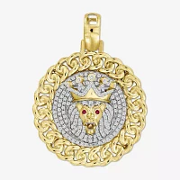 Lion" Mens / CT. T.W. Natural Diamond 10K Gold Pendant
