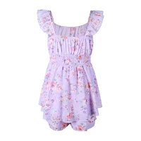 Lilt Big Girls Sleeveless Romper