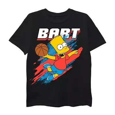 Little & Big Boys Bart Crew Neck Short Sleeve The Simpsons Graphic T-Shirt