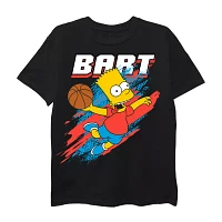 Little & Big Boys Bart Crew Neck Short Sleeve The Simpsons Graphic T-Shirt