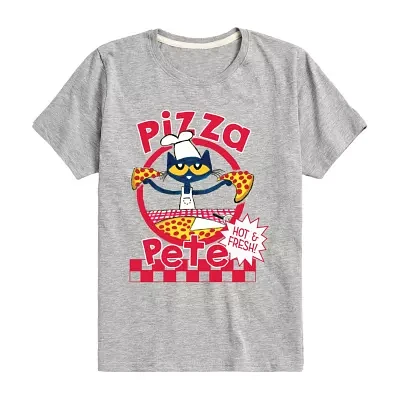 Little & Big Boys Crew Neck Short Sleeve Pete the Cat Graphic T-Shirt