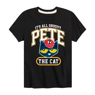 Little & Big Boys Crew Neck Short Sleeve Pete the Cat Graphic T-Shirt