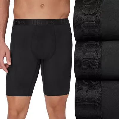 Hanes Originals Supersoft Total Support Pouch Mens 3 Pack Long Leg Boxer Briefs