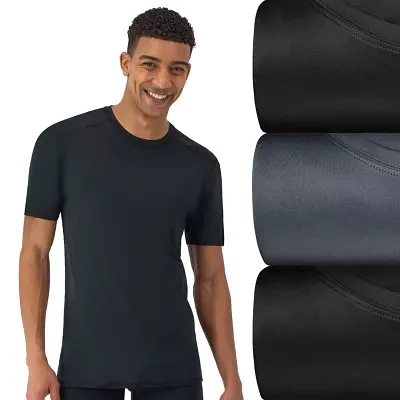 Hanes Moves X-Temp Performance Mens 3 Pack Short Sleeve Crew Neck Moisture Wicking T-Shirt