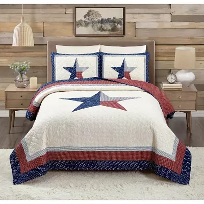 Modern Heirloom Texas Lone Star 3-pc. Reversible Quilt Set