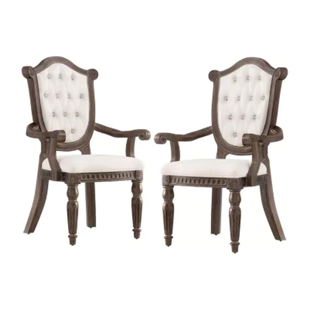 2-pc. Upholstered Tufted Dining Chair