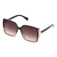 BCBGeneration Glam With Dark Brown Metal Accent Womens UV Protection Square Sunglasses