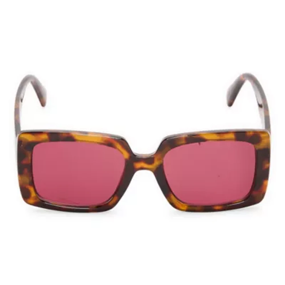 BCBGeneration Oversized Square Tortoise Womens UV Protection Square Sunglasses