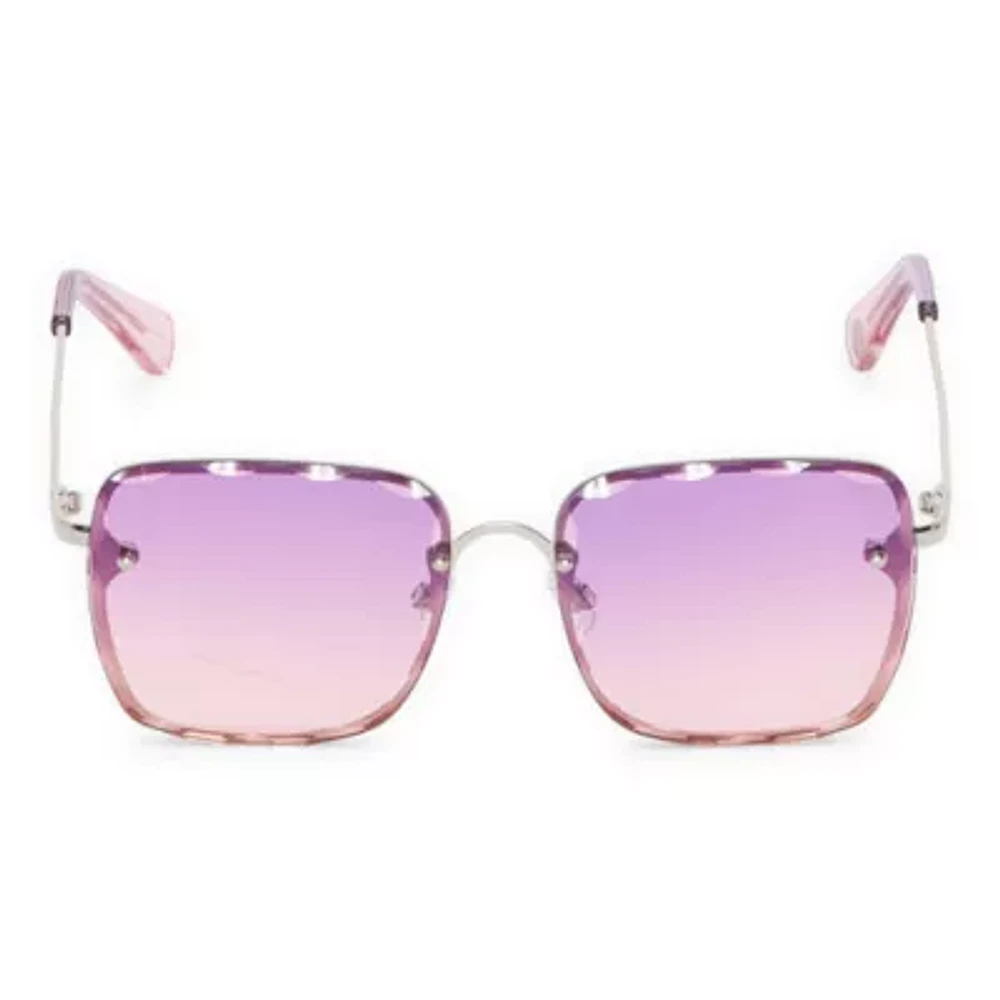 BCBGeneration Silver Beveled Square Womens UV Protection Square Sunglasses