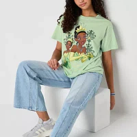 Juniors Disney Womens Crew Neck Short Sleeve Princess & The Frog Graphic T-Shirt